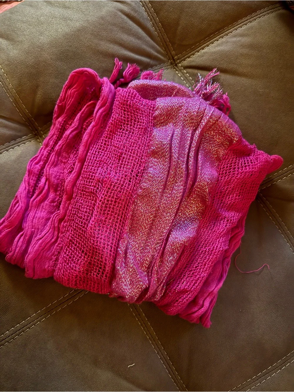12 scarfs. All different styles and colors. Selling in a lot. All for